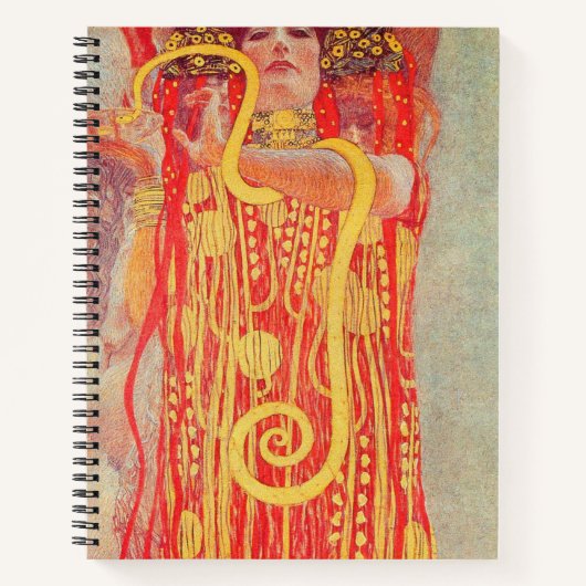 Gustav Klimt Red Woman Gold Schlangen Malerei Notizblock (Vorderseite)