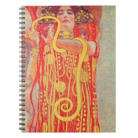 Gustav Klimt Red Woman Gold Schlangen Malerei Notizblock (Vorderseite)