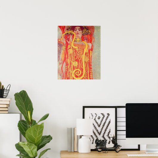 Gustav Klimt Red Woman Gold Schlangen Malerei Poster (Heimbüro)