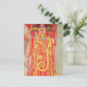 Gustav Klimt Red Woman Gold Schlangen Malerei Postkarte (Stehend Vorderseite)