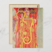 Gustav Klimt Red Woman Gold Schlangen Malerei Postkarte (Vorne/Hinten)