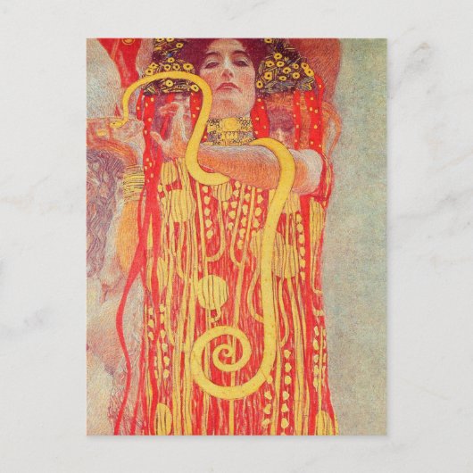 Gustav Klimt Red Woman Gold Schlangen Malerei Postkarte (Vorderseite)