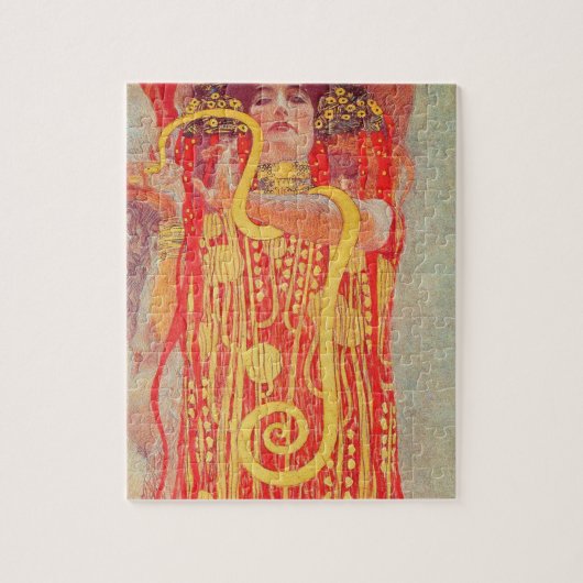Gustav Klimt Red Woman Gold Schlangen Malerei Puzzle (Vertikal)