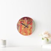 Gustav Klimt Red Woman Gold Schlangen Malerei Runde Wanduhr (Zuhause)