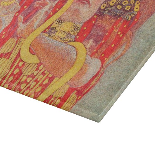 Gustav Klimt Red Woman Gold Schlangen Malerei Schneidebrett (Ecke)