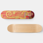 Gustav Klimt Red Woman Gold Schlangen Malerei Skateboard (Horizontal)