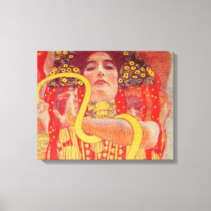 Gustav Klimt Red Woman Gold Snake Painting Leinwanddruck