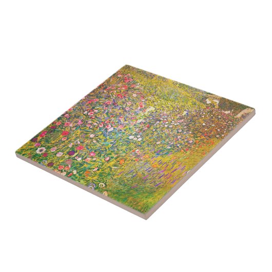 Gustav Klimt Rosa Blume Tile Fliese (Seite)