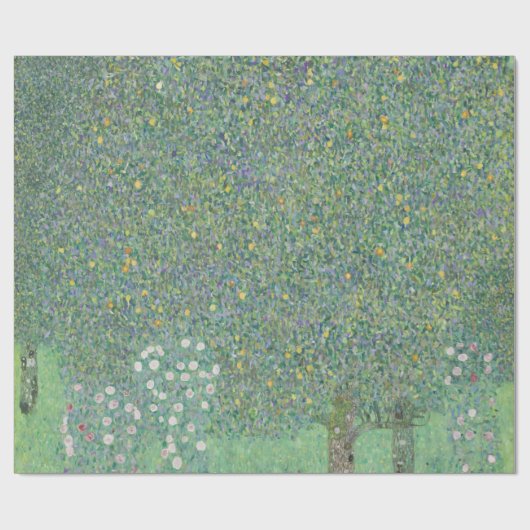 Gustav Klimt Rosebüsche unter der BaumgalerieHD Geschenkpapier (Flach)