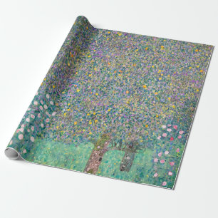 Gustav Klimt - Rosen unter Bäumen Geschenkpapier