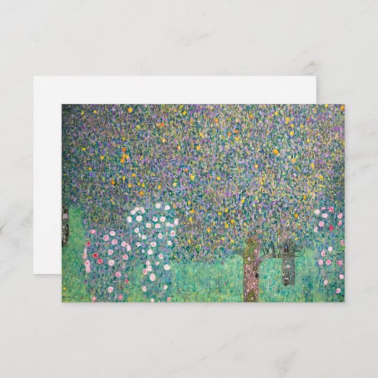 Gustav Klimt - Rosenbüsche unter den Bäumen Dankeskarte (Vorne/Hinten)