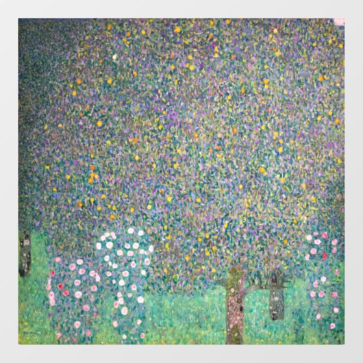 Gustav Klimt - Rosenbüsche unter den Bäumen Fensteraufkleber (Blatt)