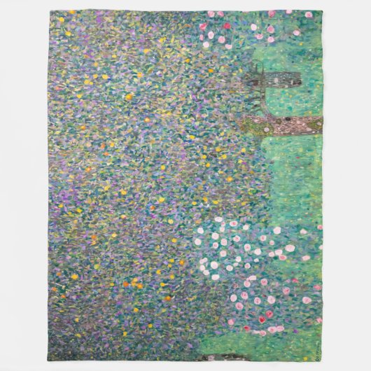 Gustav Klimt - Rosenbüsche unter den Bäumen Fleecedecke (Vorderseite)