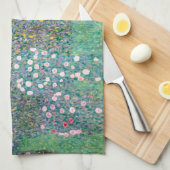 Gustav Klimt - Rosenbüsche unter den Bäumen Geschirrtuch (Viertel Falte)