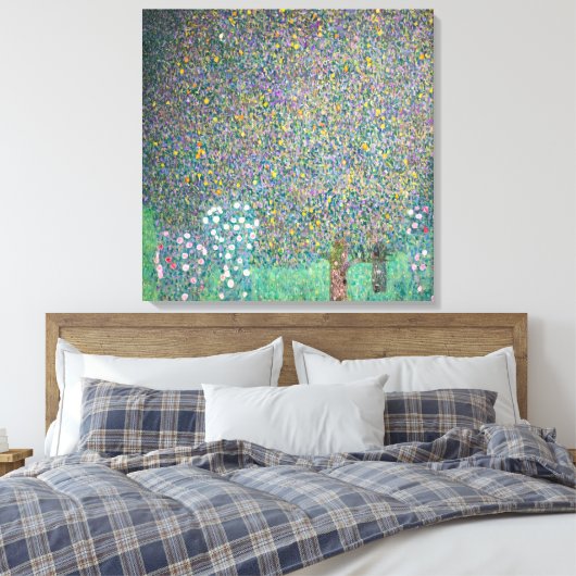 Gustav Klimt - Rosenbüsche unter den Bäumen Leinwanddruck (Insitu (Schlafzimmer))