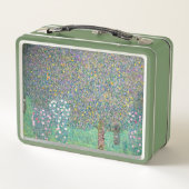 Gustav Klimt - Rosenbüsche unter den Bäumen Metall Brotdose (Rückseite)