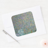 Gustav Klimt - Rosenbüsche unter den Bäumen Quadratischer Aufkleber (Umschlag)