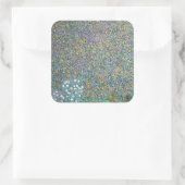Gustav Klimt - Rosenbüsche unter den Bäumen Quadratischer Aufkleber (Tasche)