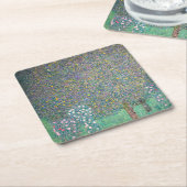 Gustav Klimt - Rosenbüsche unter den Bäumen Rechteckiger Pappuntersetzer (angewinkelt)