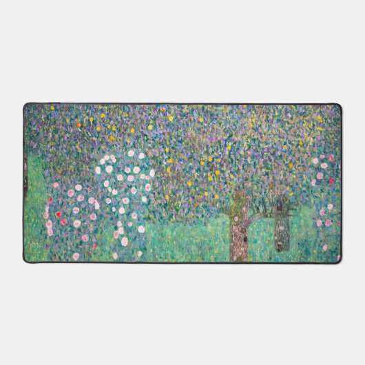 Gustav Klimt - Rosenbüsche unter den Bäumen Schreibtischunterlage (Vorderseite)