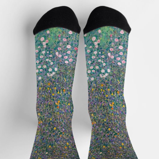 Gustav Klimt - Rosenbüsche unter den Bäumen Socken (Oben)