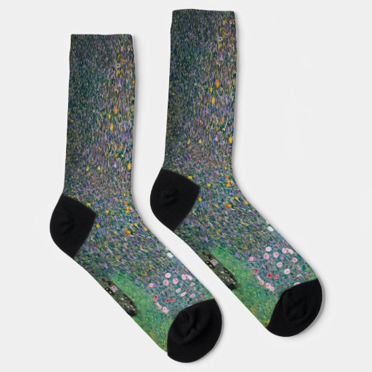 Gustav Klimt - Rosenbüsche unter den Bäumen Socken (Rechts)