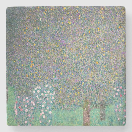 Gustav Klimt - Rosenbüsche unter den Bäumen Steinuntersetzer (Vorderseite)