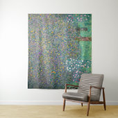 Gustav Klimt - Rosenbüsche unter den Bäumen Wandteppich (Beispiel)