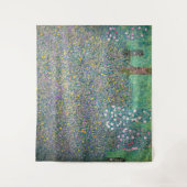 Gustav Klimt - Rosenbüsche unter den Bäumen Wandteppich (Vorderseite)