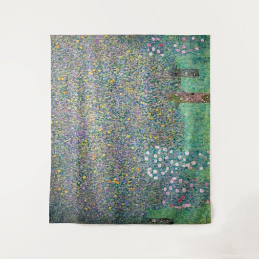 Gustav Klimt - Rosenbüsche unter den Bäumen Wandteppich (Vorderseite)