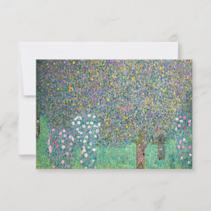 Gustav Klimt - Rosensträucher unter den Bäumen Dankeskarte