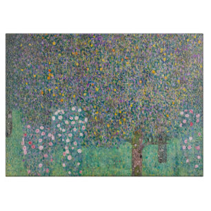 Gustav Klimt - Rosensträucher unter den Bäumen Schneidebrett