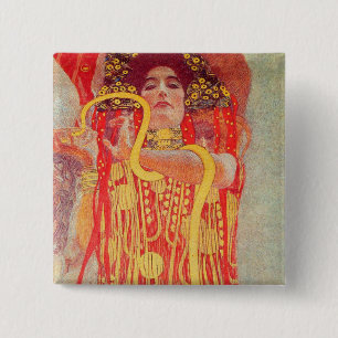Gustav Klimt Rote Frau Goldschlange Malerei Button