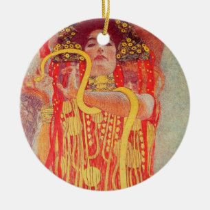 Gustav Klimt Rote Frau Goldschlange Malerei Keramik Ornament