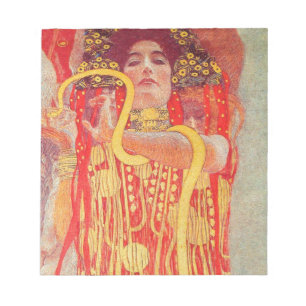 Gustav Klimt Rote Frau Goldschlange Malerei Notizblock