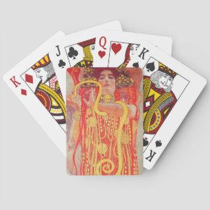 Gustav Klimt Rote Frau Goldschlange Malerei Spielkarten