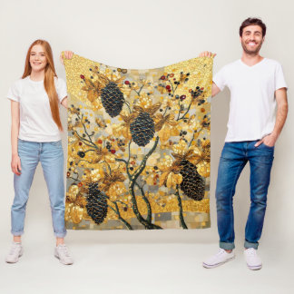 gustav klimt Rustic Pinecone Holiday Winter Bathro Fleecedecke