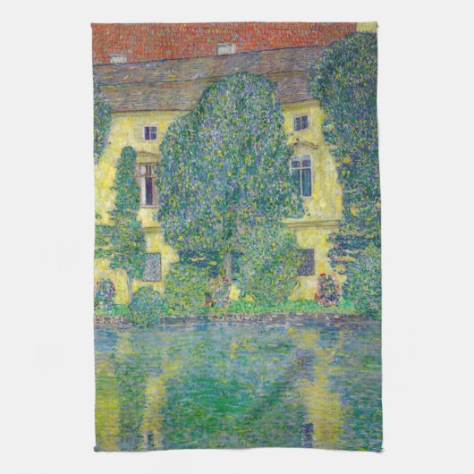 Gustav Klimt - Schloss Kammer am Attersee III Geschirrtuch (Vertikal)