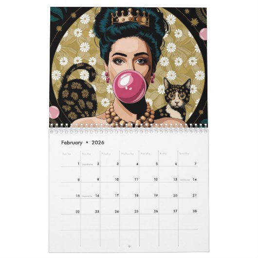 Gustav Klimt Schwarze Katze Im Blumengarten, Katze Kalender (Feb 2026)