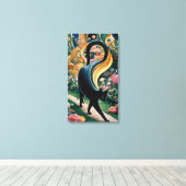 Gustav Klimt Schwarze Katze Im Blumengarten, Katze Leinwanddruck (Insitu (Holzboden))