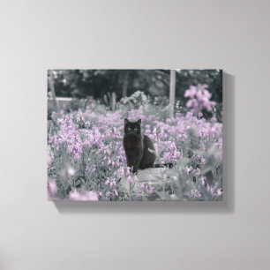 Gustav Klimt Schwarze Katze Im Blumengarten, Katze Leinwanddruck