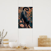 Gustav Klimt Schwarze Katze Im Blumengarten, Katze Poster (Küche)