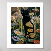Gustav Klimt Schwarze Katze Im Blumengarten, Katze Poster (Vorne)