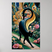Gustav Klimt Schwarze Katze Im Blumengarten, Katze Poster (Vorne)