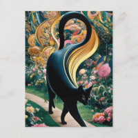Gustav Klimt Schwarze Katze Im Blumengarten, Katze