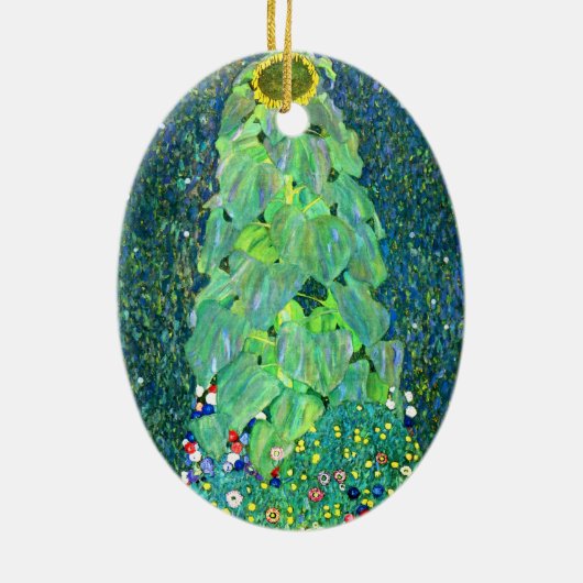 Gustav Klimt: Sonnenblume Keramik Ornament (Hinten)
