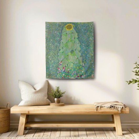 Gustav Klimt Sonnenblume, Vintager Blumengarten Wandteppich