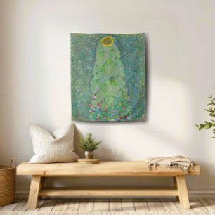 Gustav Klimt Sonnenblume Vintages Blumenband Wandteppich