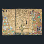 Gustav Klimt - Stoclet Frieze Tree of Life Geschirrtuch<br><div class="desc">Stoclet Frieze Triptych: Baum des Lebens,  Erfüllung,  Erwartung - Gustav Klimt,  Pappe,  1909</div>