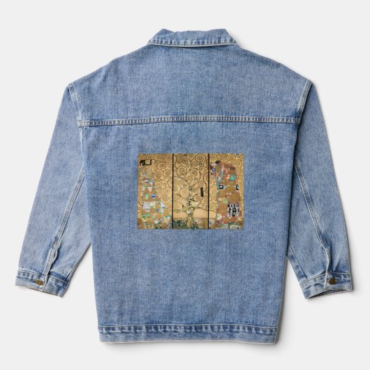 Gustav Klimt - Stoclet Frieze Tree of Life Jeansjacke (Rückseite)